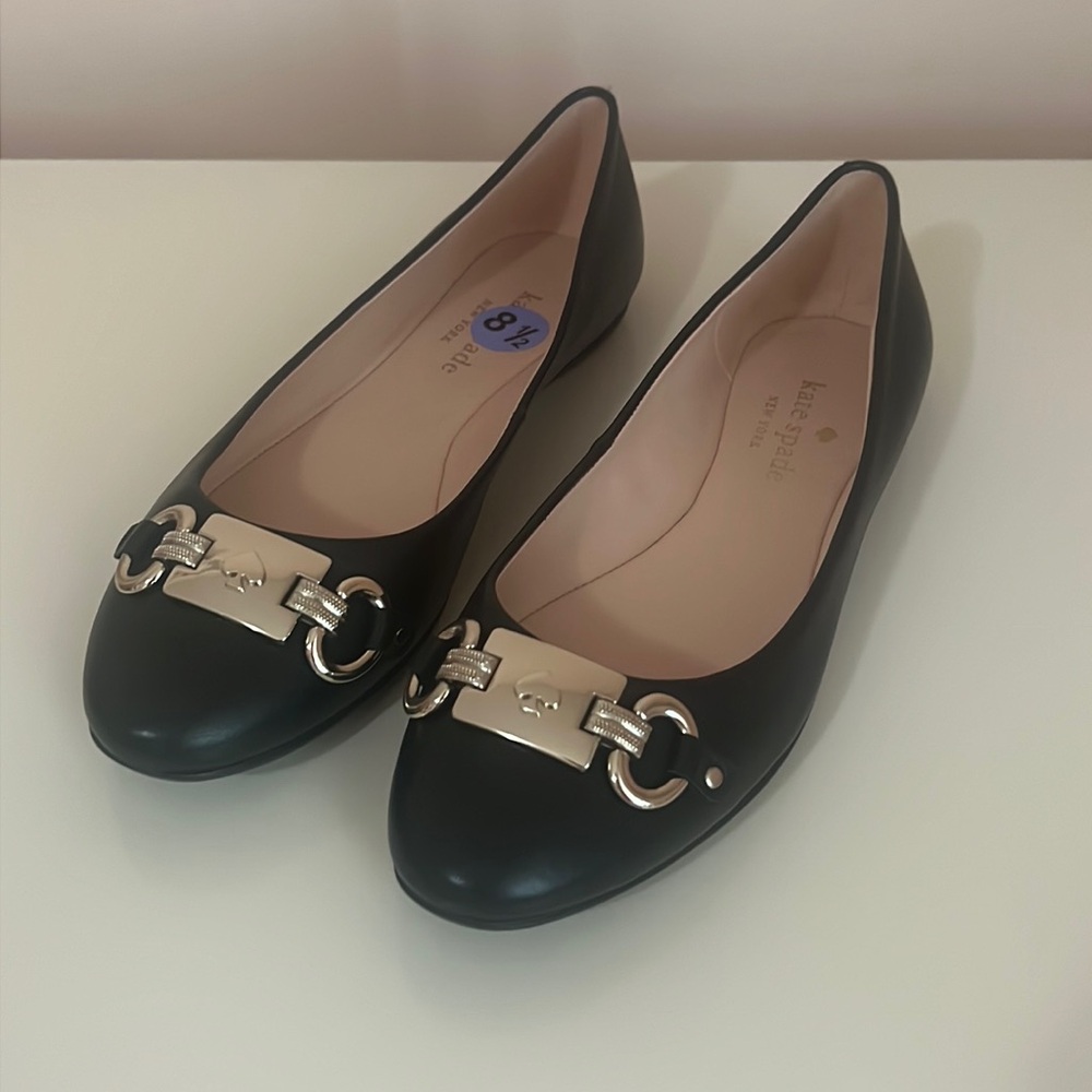 Kate Spade Flats NWT Black and Silver